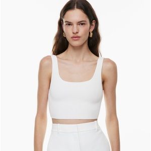 Aritzia Babaron Ribbed Crop Tank Top Sz XXS